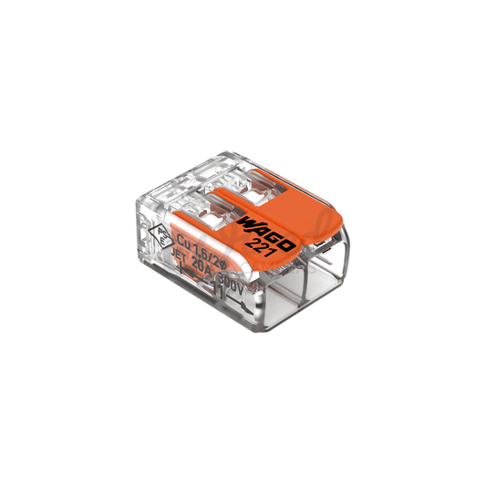 WAGO 221 - 412 2 Way Splicing Lever Cable Connector - 0.2 mm² To 4 mm² - Single - Wired Campers Limited