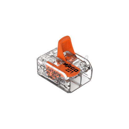 WAGO 221 - 412 2 Way Splicing Lever Cable Connector - 0.2 mm² To 4 mm² - Single - Wired Campers Limited