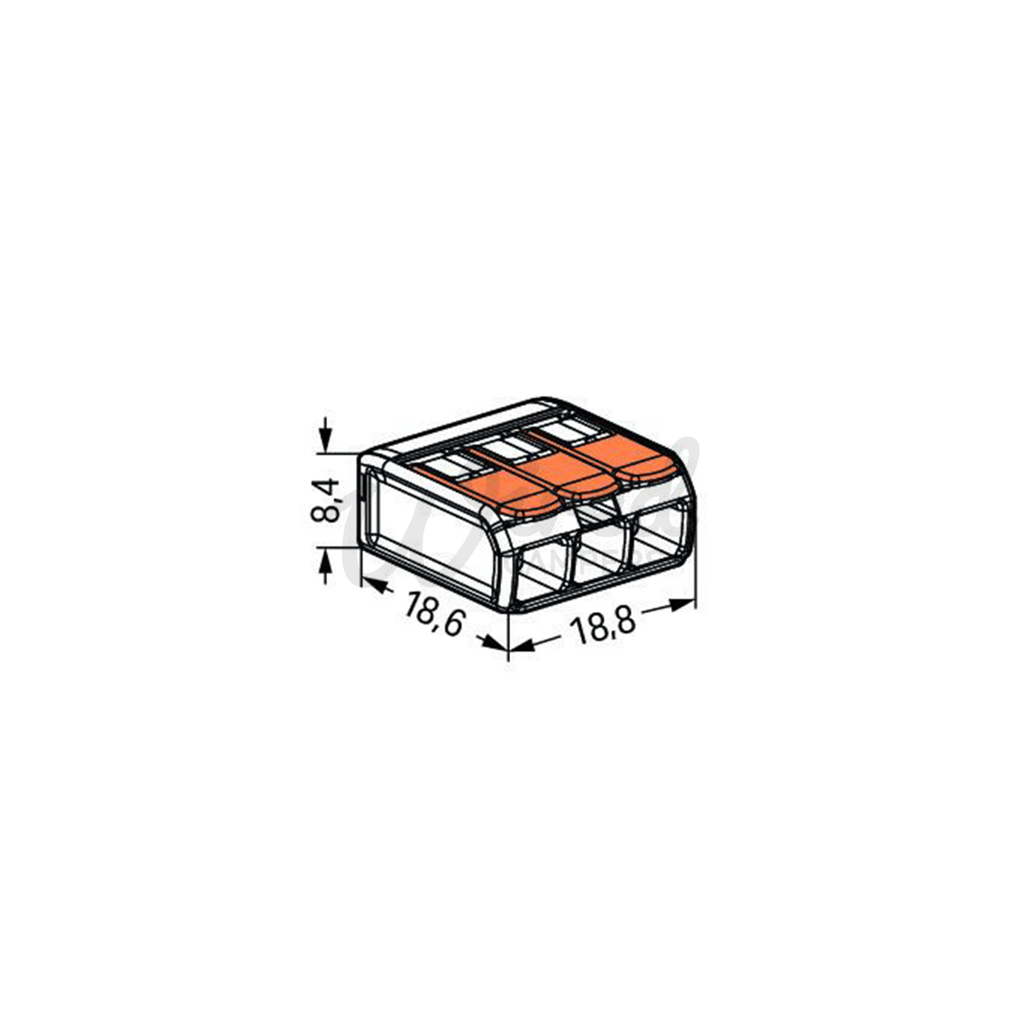 WAGO 221 - 413 3 Way Splicing Lever Cable Connector - 0.2 mm² To 4 mm² - Single - Wired Campers Limited