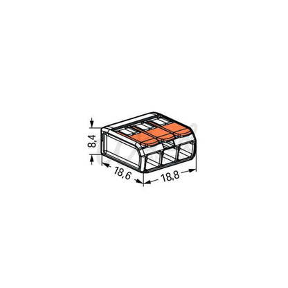 WAGO 221 - 413 3 Way Splicing Lever Cable Connector - 0.2 mm² To 4 mm² - Single - Wired Campers Limited