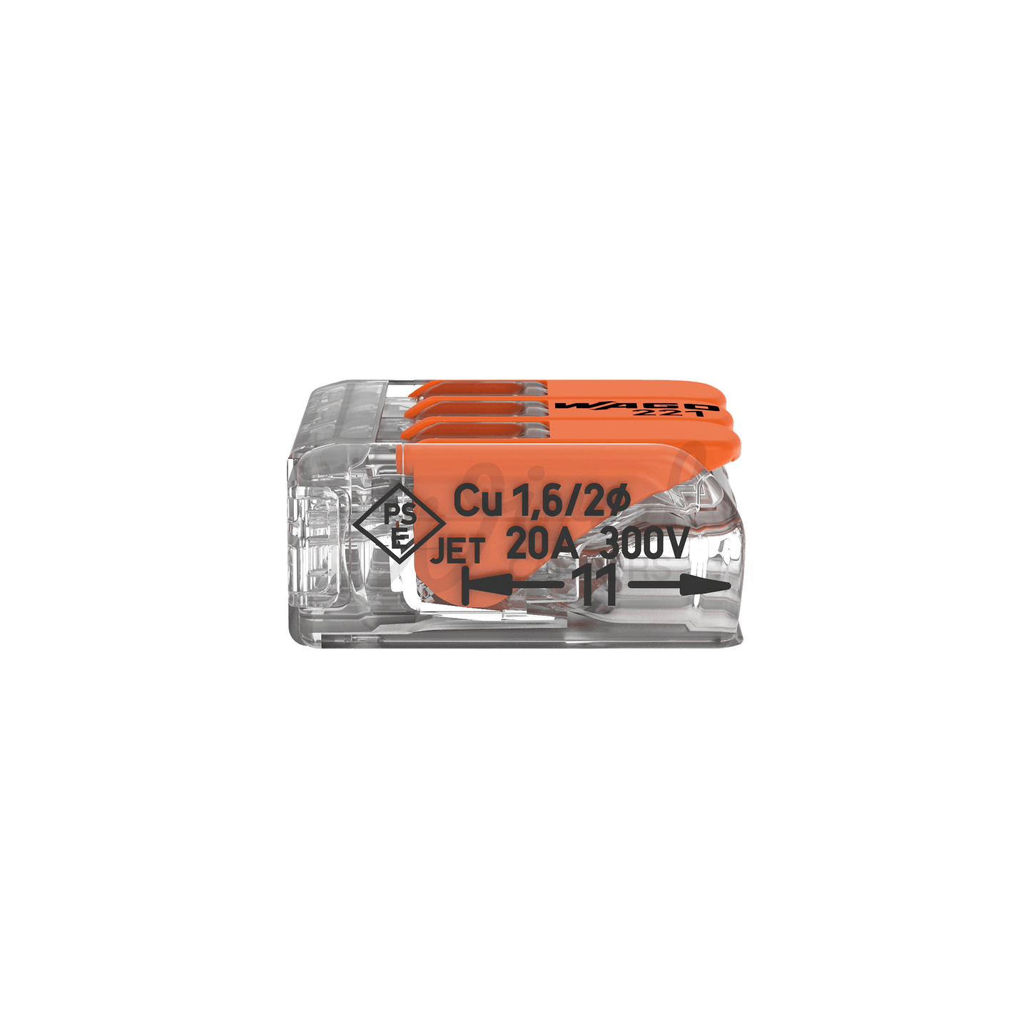 WAGO 221 - 413 3 Way Splicing Lever Cable Connector - 0.2 mm² To 4 mm² - Single - Wired Campers Limited