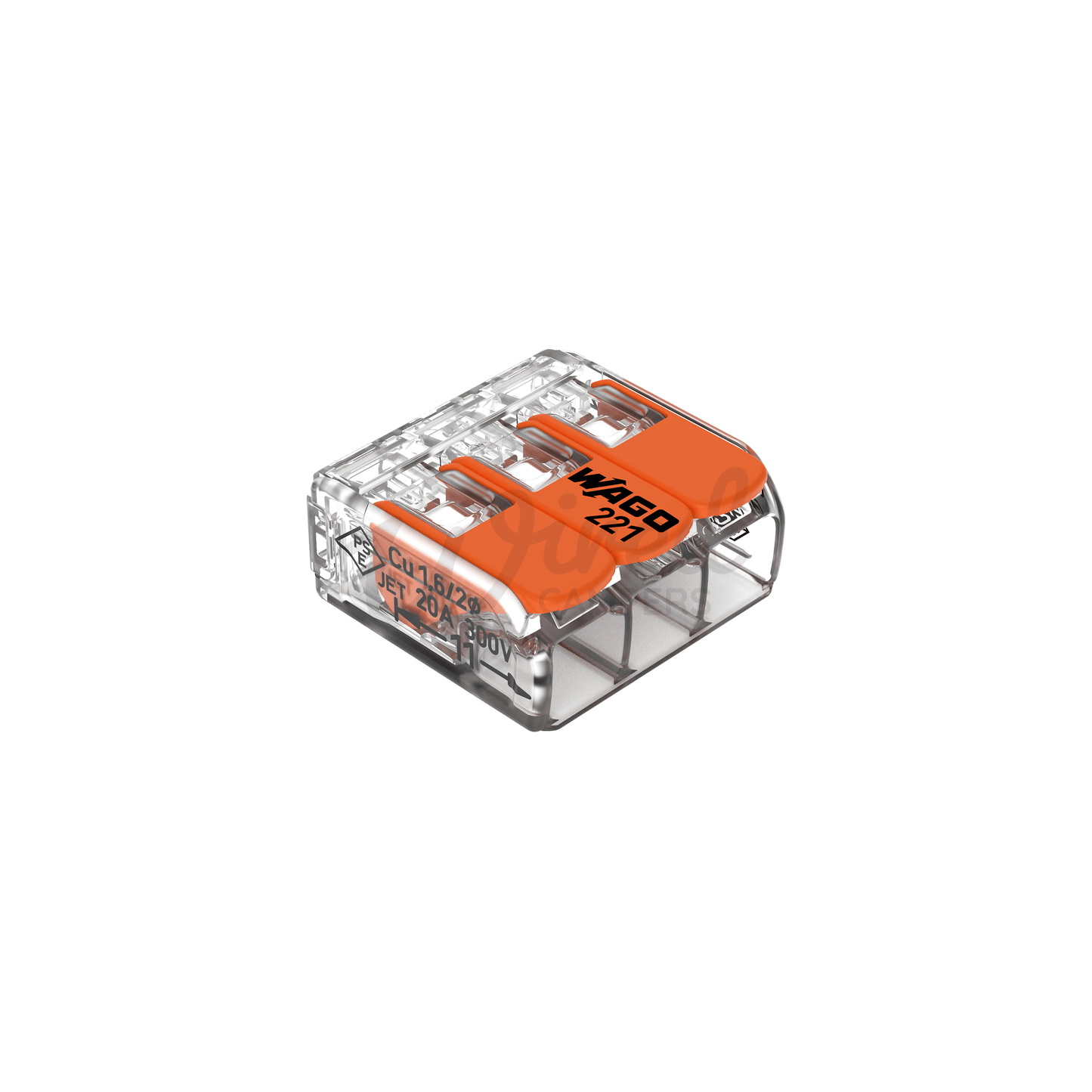 WAGO 221 - 413 3 Way Splicing Lever Cable Connector - 0.2 mm² To 4 mm² - Single - Wired Campers Limited