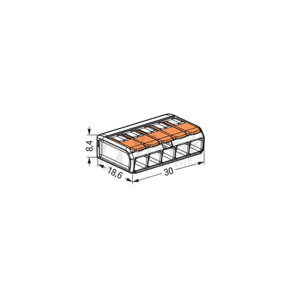 WAGO 221 - 415 5 Way Splicing Lever Cable Connector - 0.2 mm² To 4 mm² - Single - Wired Campers Limited