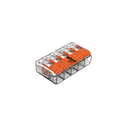 WAGO 221 - 415 5 Way Splicing Lever Cable Connector - 0.2 mm² To 4 mm² - Single - Wired Campers Limited