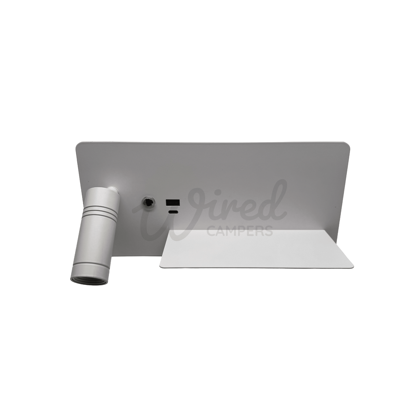 White LED Spotlight / Up Light With USB A & C Charging Port & Shelf - Wired Campers Limited