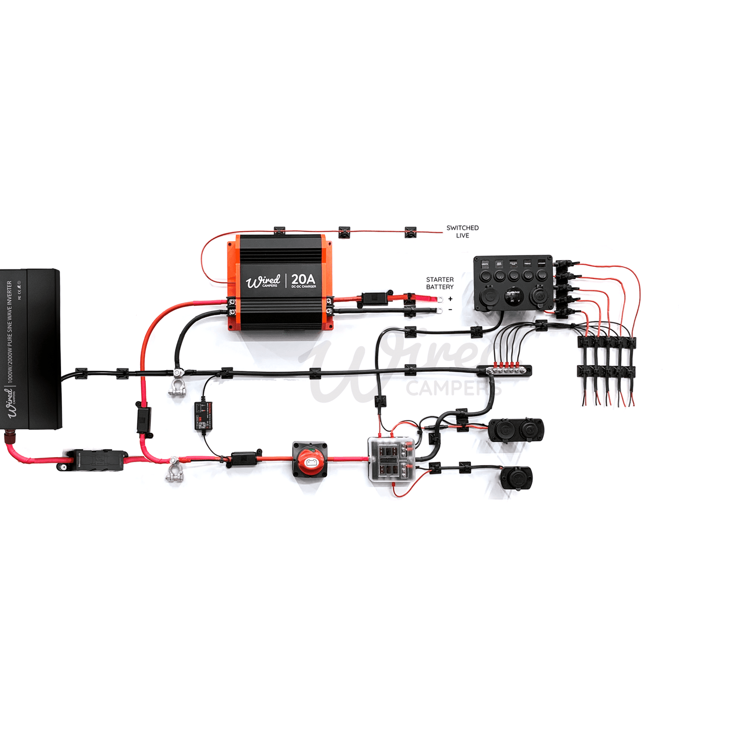 Wired Campers 12V DC Charging & Distribution 1000W Inverter Camper Van Kit - Wired Campers Limited