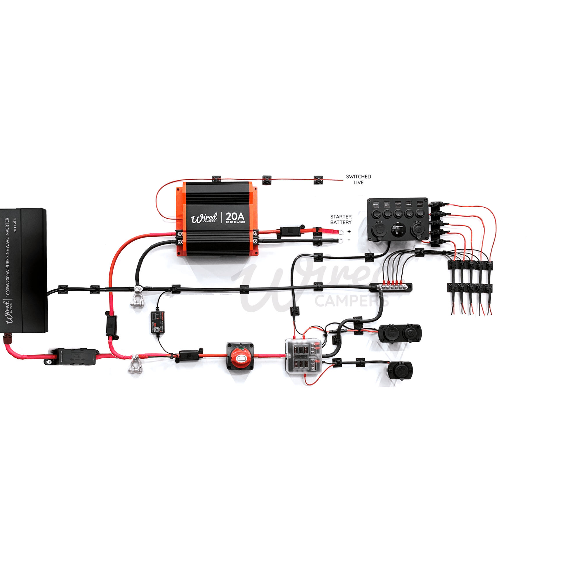 Wired Campers 12V DC Charging & Distribution 1000W Inverter Camper Van Kit - Wired Campers Limited