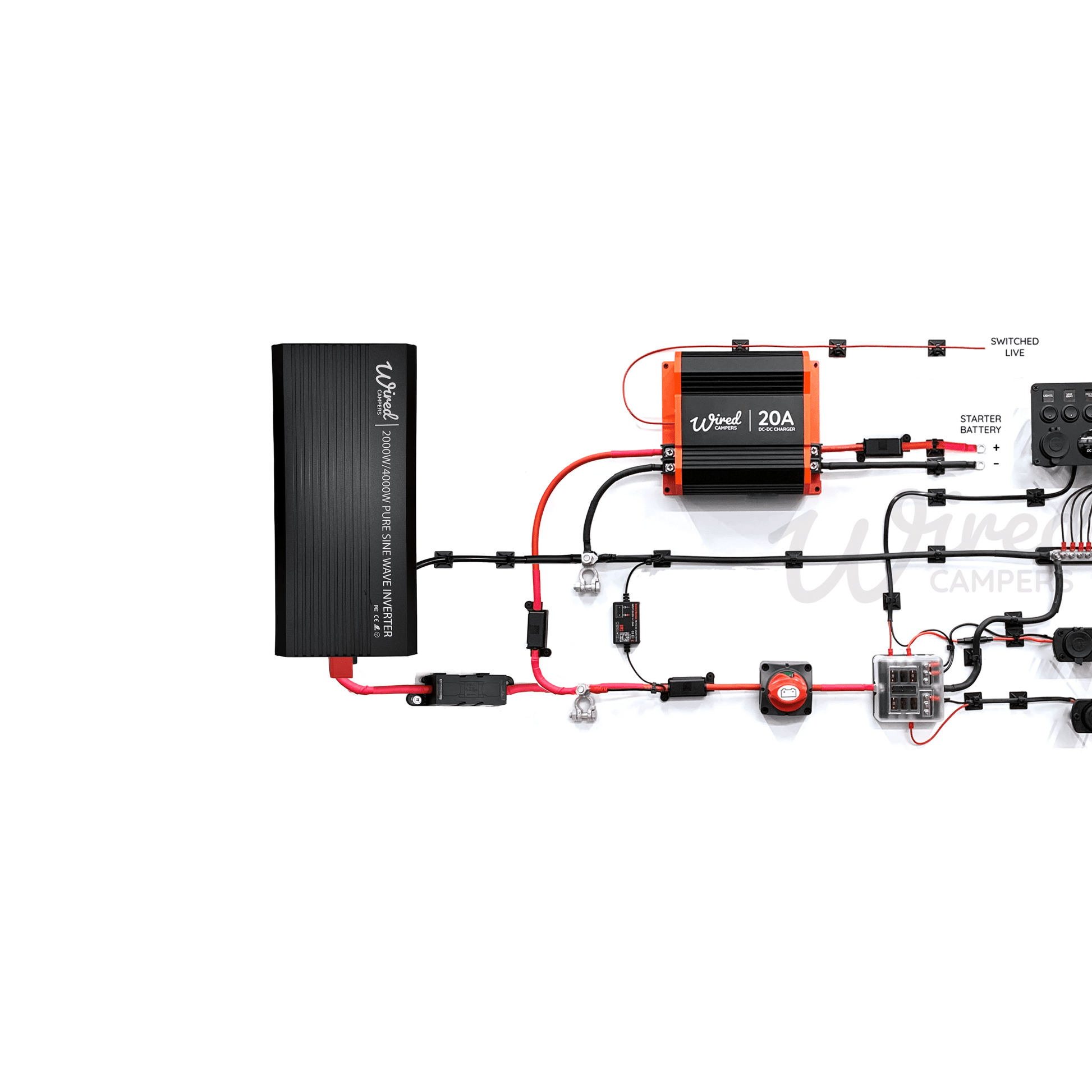 Wired Campers 12V DC Charging & Distribution 2000W Inverter Camper Van Kit - Wired Campers Limited