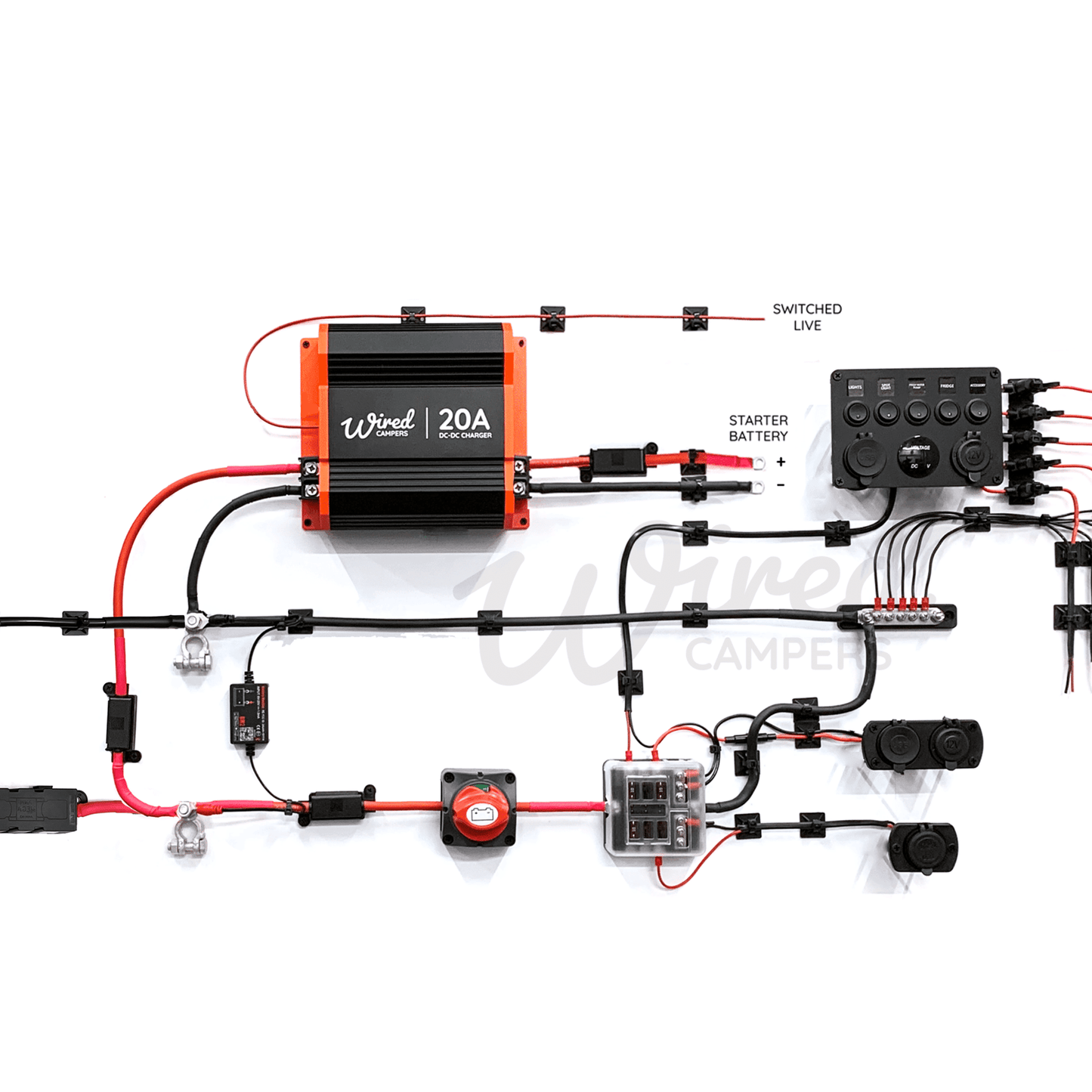 Wired Campers 12V DC Charging & Distribution 3000W Inverter Camper Van Kit - Wired Campers Limited