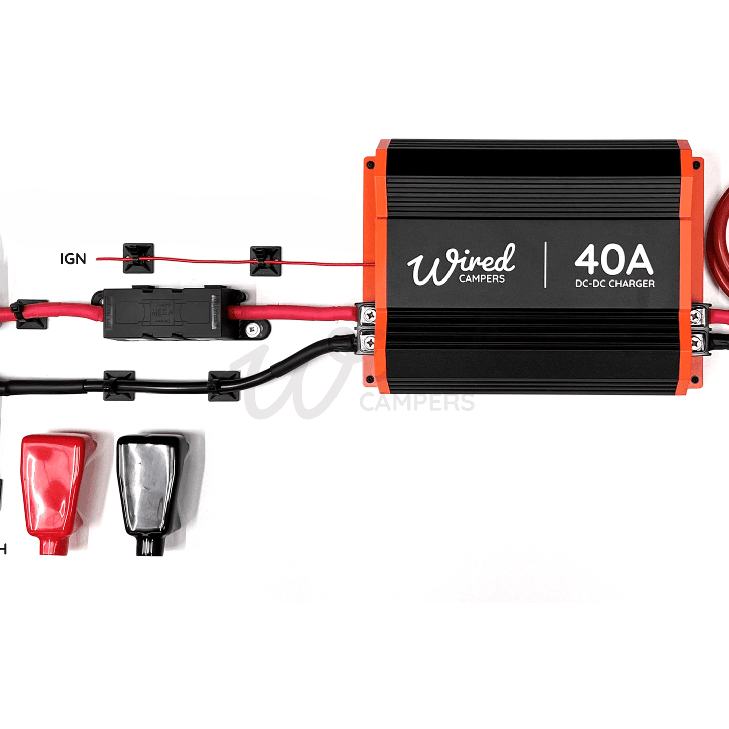 Wired Campers 1M/3M/5M DC - DC B2B 40A Battery To Battery Split Charge Kit - Standard & Smart Alternator - Wired Campers Limited