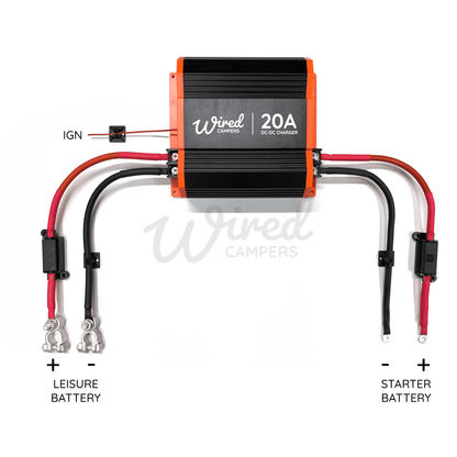 Wired Campers 1M/3M/5M/10M DC - DC B2B 20A Battery To Battery Split Charge Kit - Standard & Smart Alternator - Wired Campers Limited