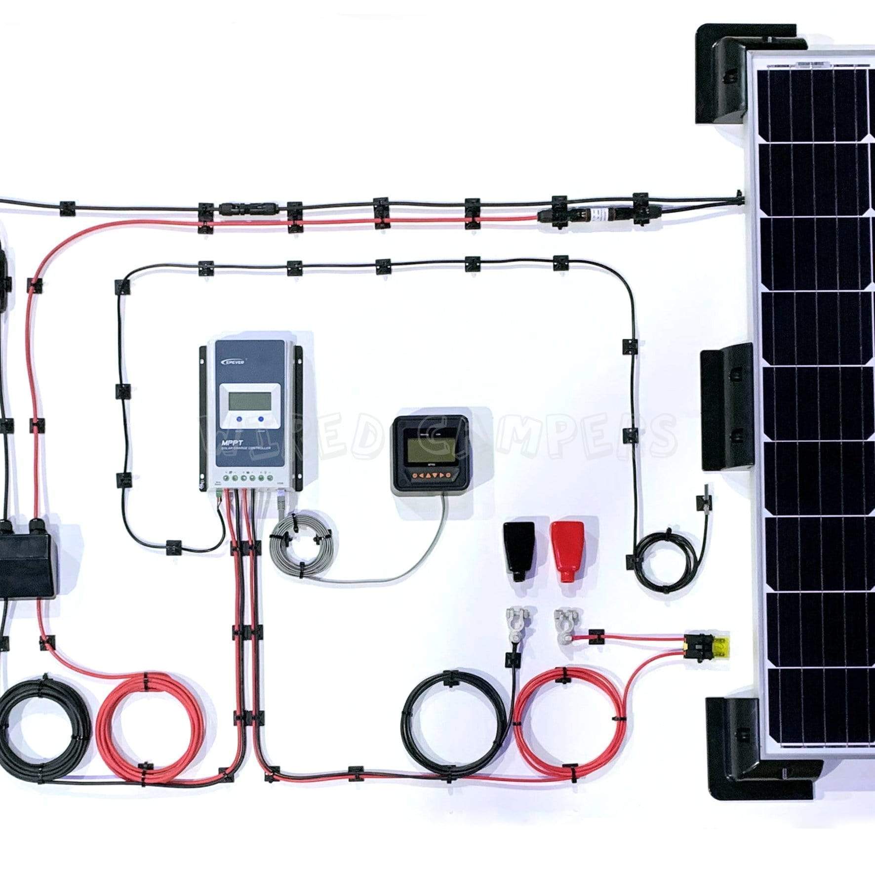 Wired Campers 30A EPEVER MPPT & Victron Energy 280W BlueSolar Mono Solar Panel Camper Van Kit