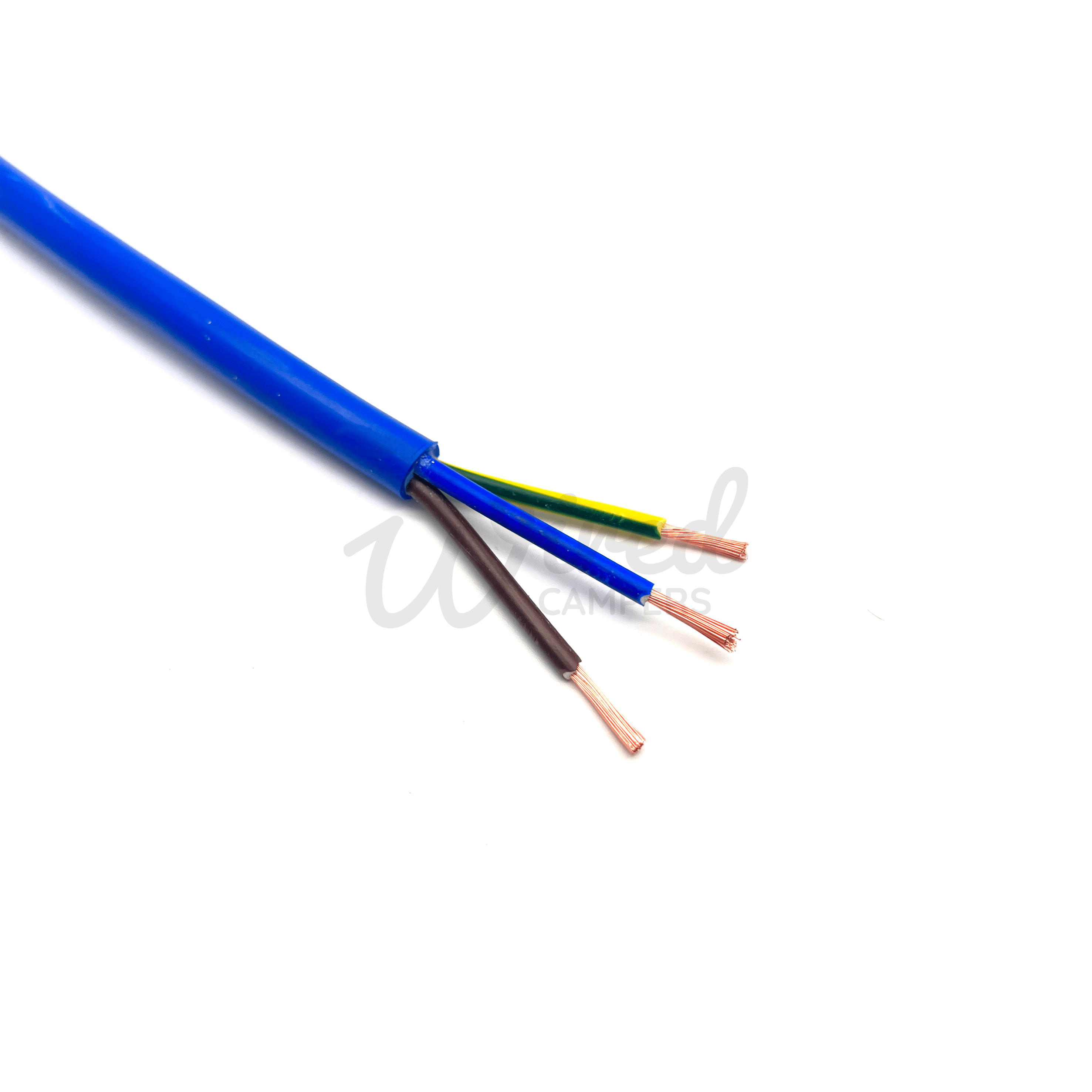 Wired Campers Limited 10M 3 Core Blue Arctic Grade 2.5mm2 Flexible Round Cable 300/500V BS6004