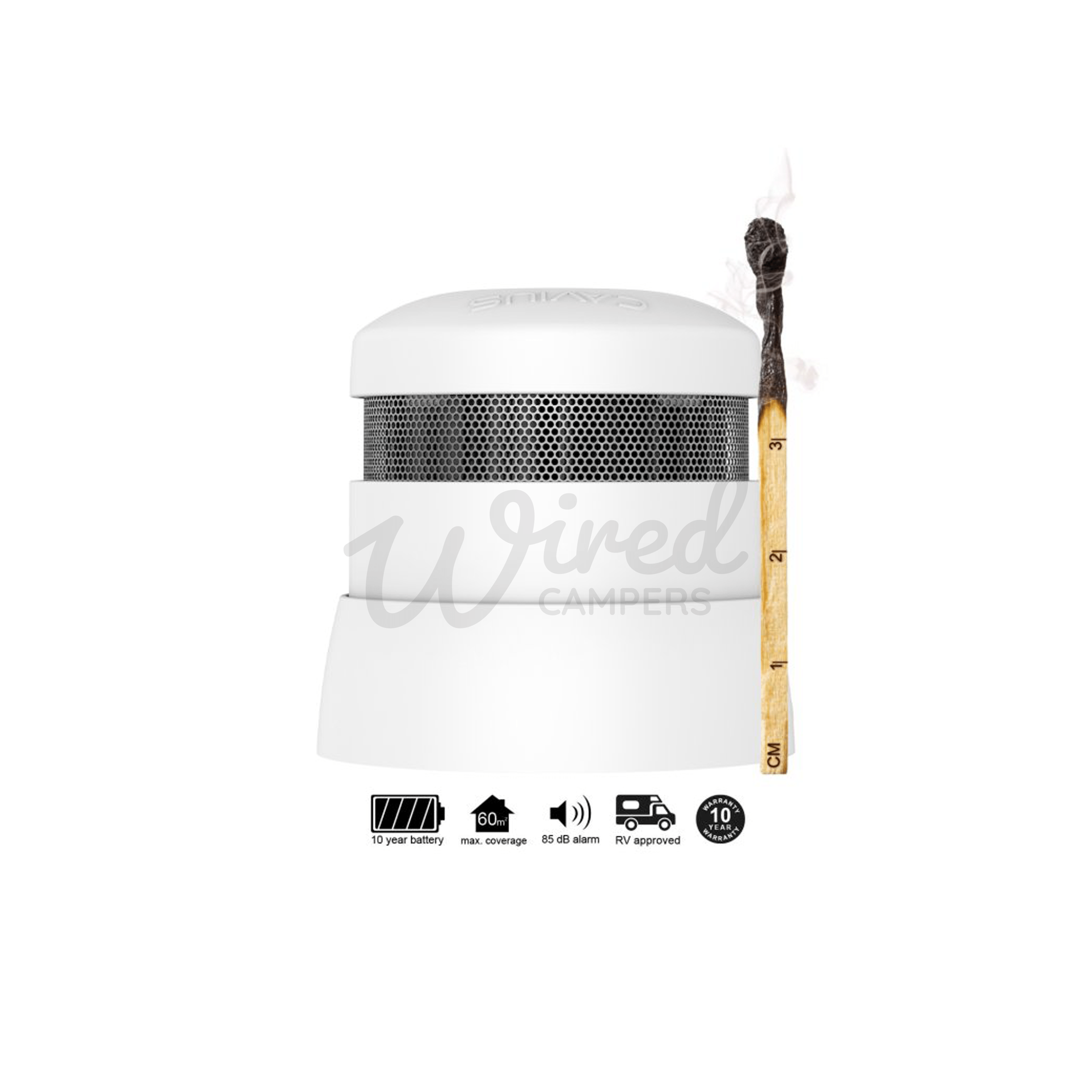 Wired Campers Limited KIDDE/CAVIUS Micro Design Smoke Alarm - Approved For Caravans/RV Use