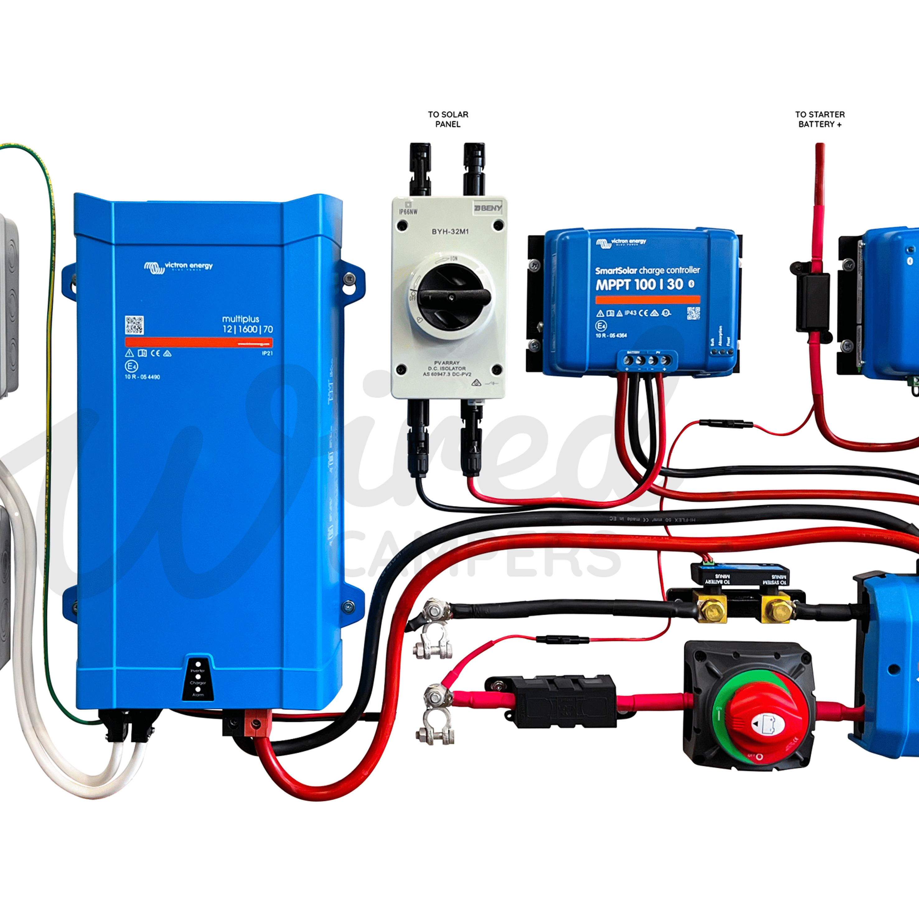 Wired Campers Limited Victron Energy Mains 230V Off Grid Kit With Mains Hook Up - Multiplus 12/1600/70