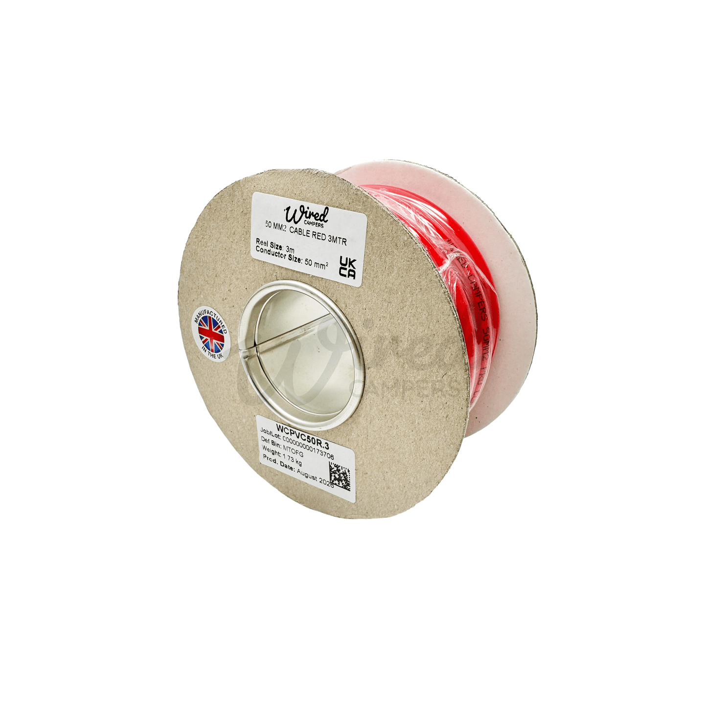 Wired Campers Pro Core Flex 50mm² 345A Flexible Battery Cable - Red Positive- 1M/3M/5M/10M - Wired Campers Limited