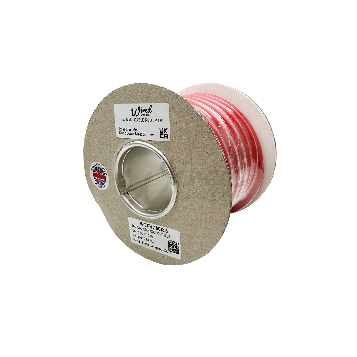 Wired Campers Pro Core Flex 50mm² 345A Flexible Battery Cable - Red Positive- 1M/3M/5M/10M - Wired Campers Limited