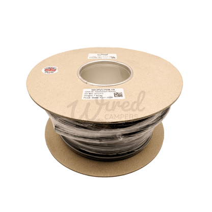 Wired Campers Pro Core Flex 70mm² 485A Flexible Battery Cable - Black Negative - 1M/3M/5M/10M - Wired Campers Limited