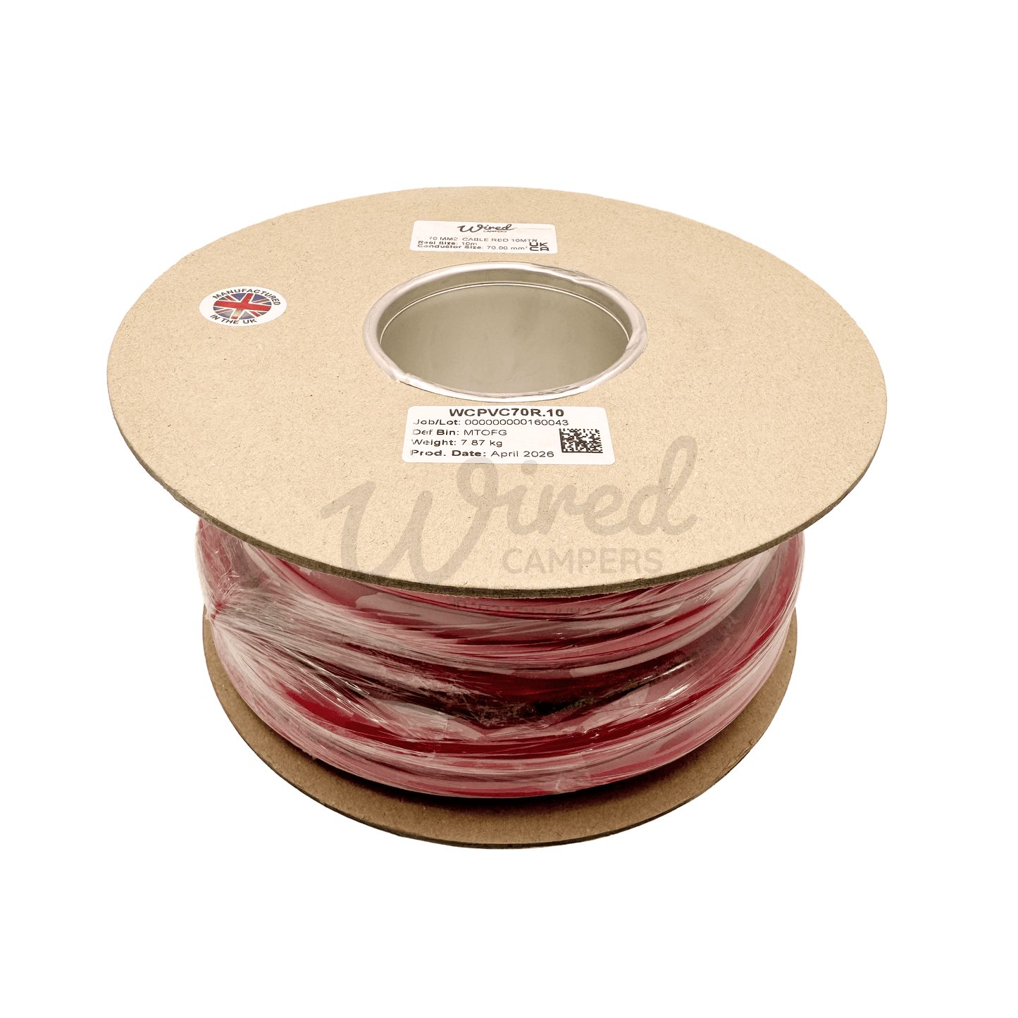 Wired Campers Pro Core Flex 70mm² 485A Flexible Battery Cable - Red Positive - 1M/3M/5M/10M - Wired Campers Limited