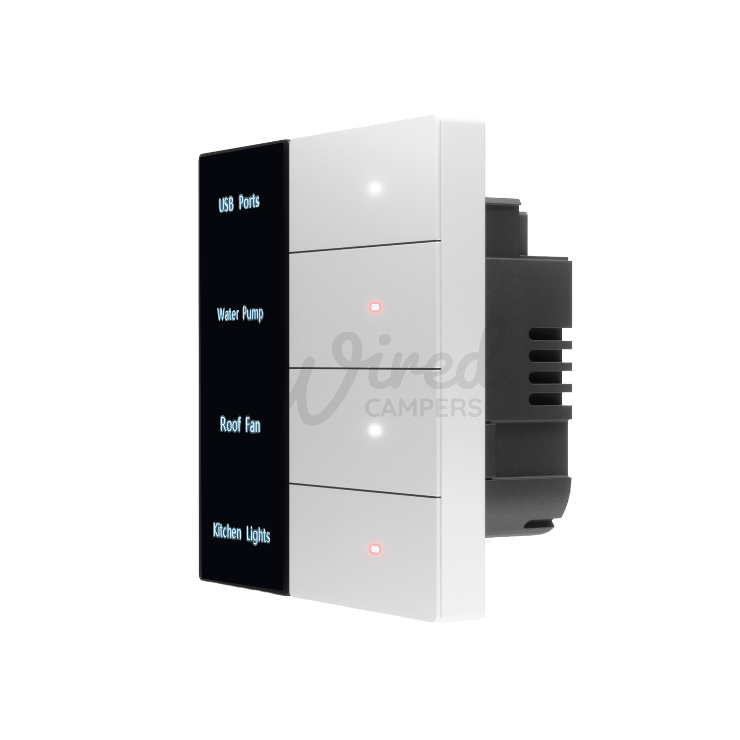 Wired Campers Quad - Camper Van Control Panel - 12V 4 Output - White - Wired Campers Limited