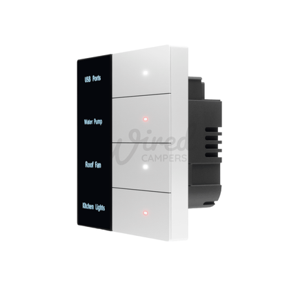 Wired Campers Quad - Camper Van Control Panel - 12V 4 Output - White - Wired Campers Limited