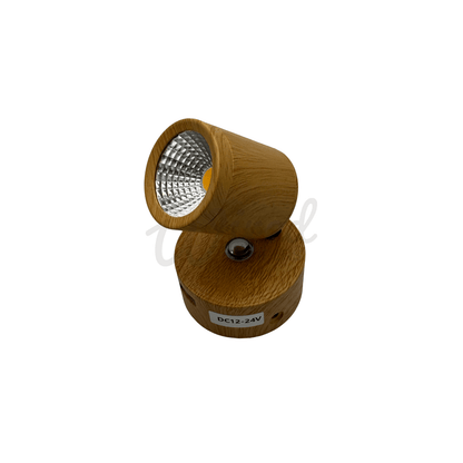 Wood Grain LED Spotlight With USB A Charging Port & Dimmer - Wired Campers Limited
