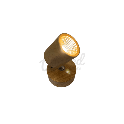 Wood Grain LED Spotlight With USB A Charging Port & Dimmer - Wired Campers Limited
