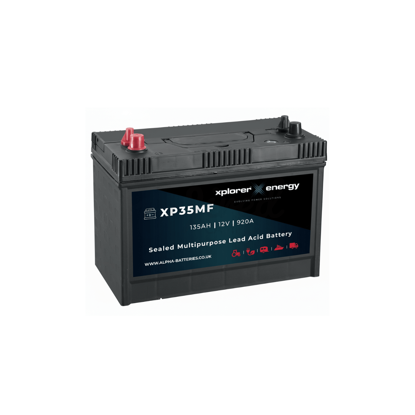 Xplorer Energy 12V 135AH Dual Terminal Lead Acid Leisure Battery - Wired Campers Limited