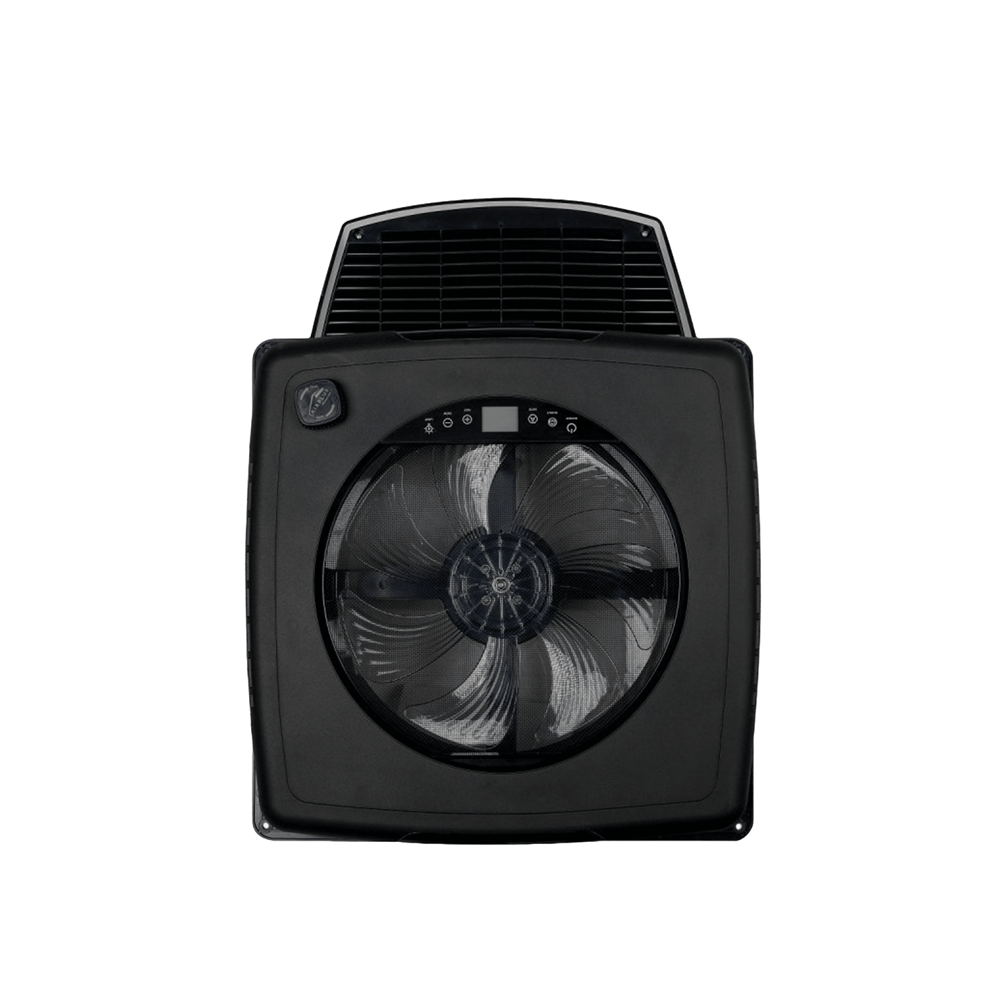 Zephyr Black Automatic Roof Fan Vent With Blind & Lighting - Smoke/Tinted Lid - Wired Campers Limited