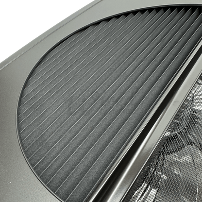 Zephyr Black Automatic Roof Fan Vent With Blind & Lighting - Smoke/Tinted Lid - Wired Campers Limited