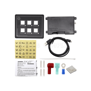 Wired Campers Membrane Control Panel 12V 6 Way Camper Van Light Up Membrane Touch Panel & Control Box