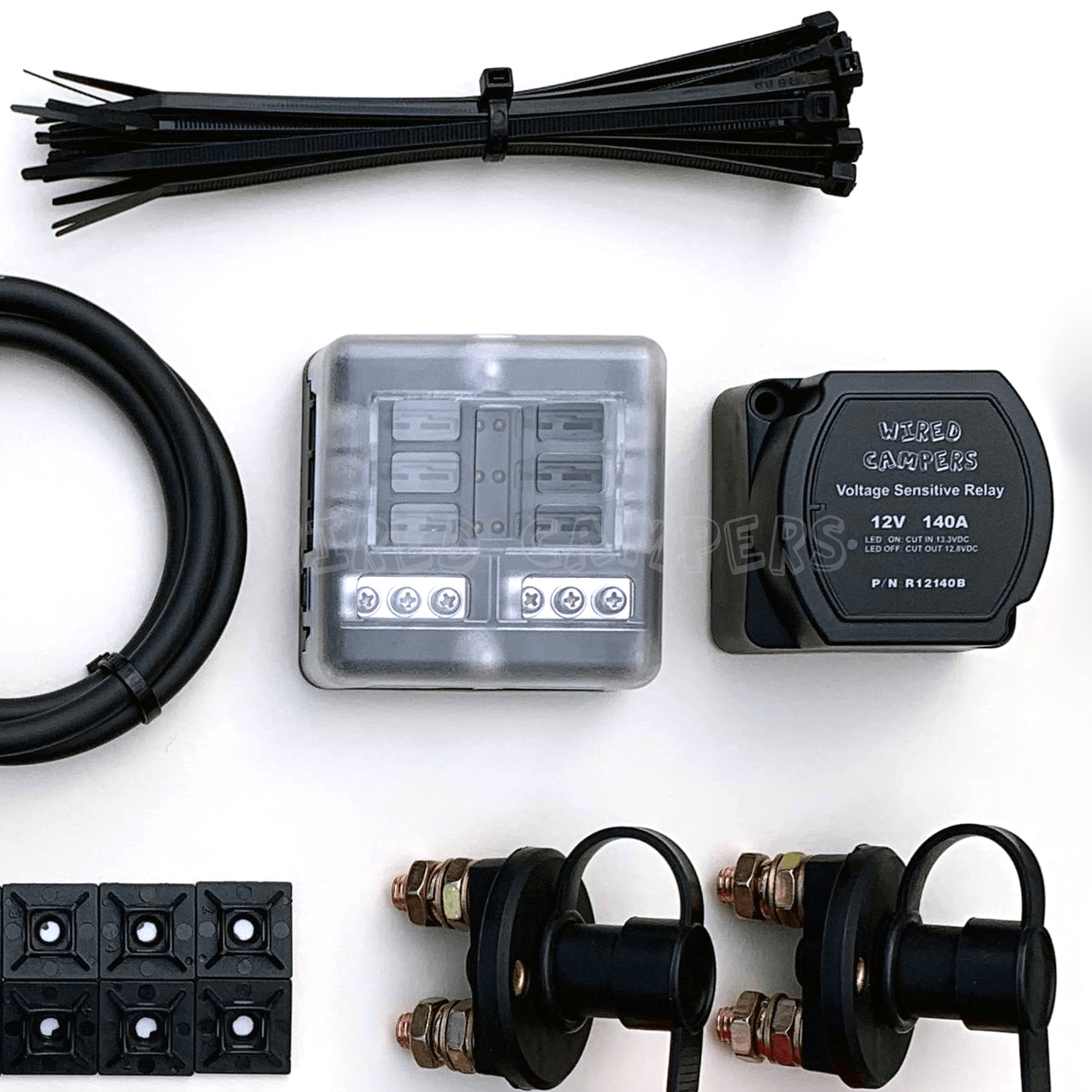 Wired Campers Split Charge Relay 3M/5M/10M High Integrity Voltage Sensitive Split Charge Relay Camper Van Kit