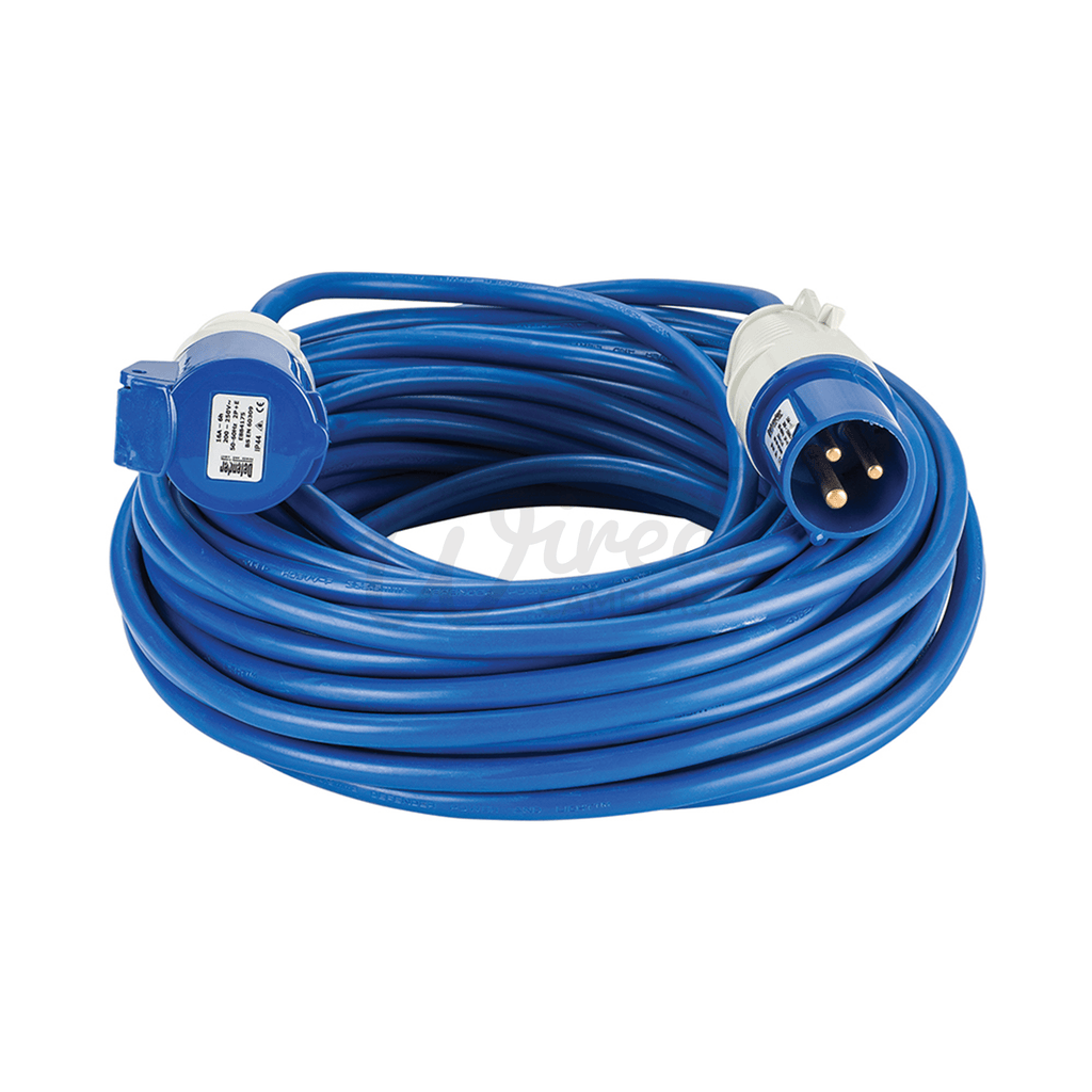 Wired Campers Limited 25M Camper Van Arctic Blue 16A Extension Leisure Hook Up Lead 2.5mm2